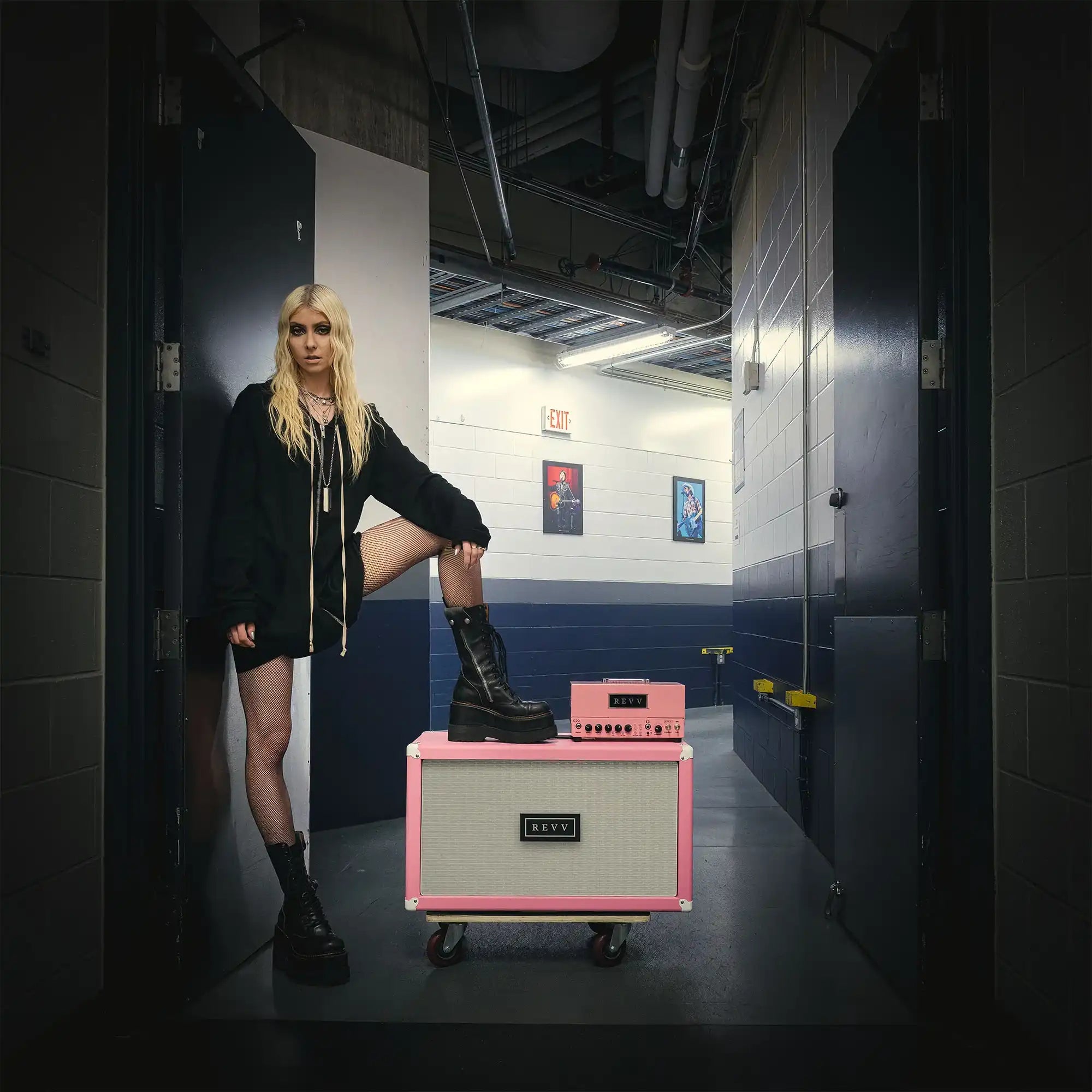 Taylor Momsen of The Pretty Reckless standing on a Revv G20